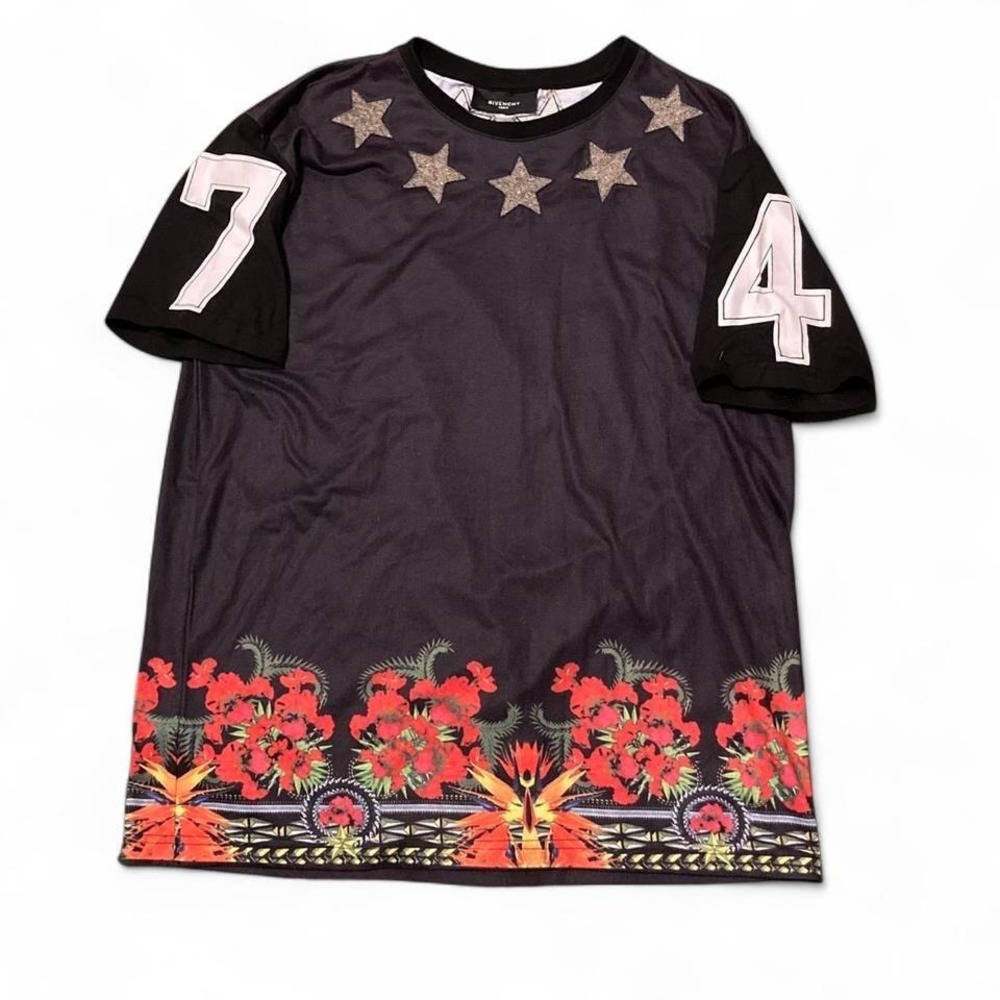 2013 Givenchy bird of paradise star appliqué graphic shirt XL/21.5